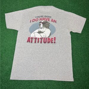 Big Dogs T Shirt I Do Have An Attitude Mens M  Y2K Graphic Tee Double Sided